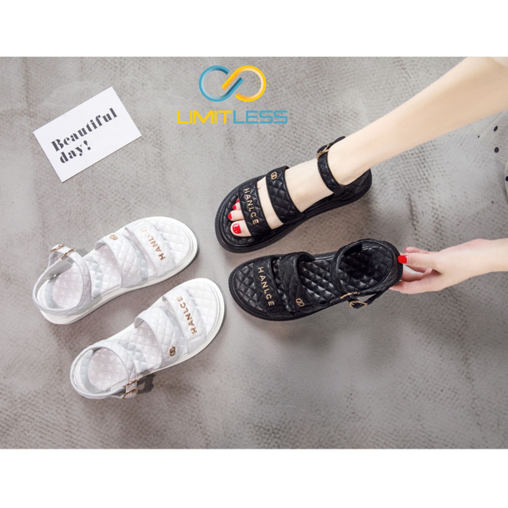 Sandal Tali Wanita Selop Casual Santai Putih Hitam Sepatu Wanita