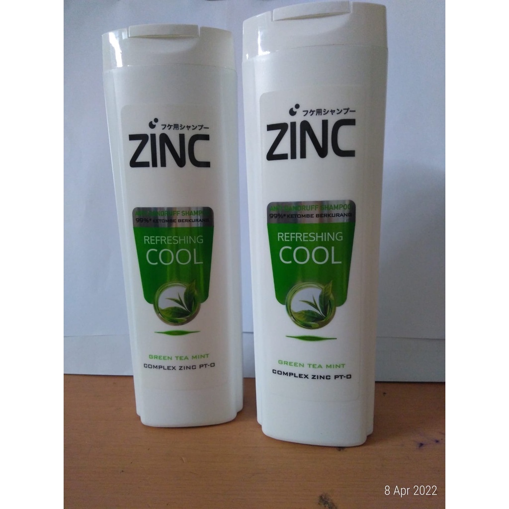 Zinc Refresh Cool Shampoo 340ml Green Tea Mint Anti Dandruff 99% ketombe berkurang Complex Zinc PT - O