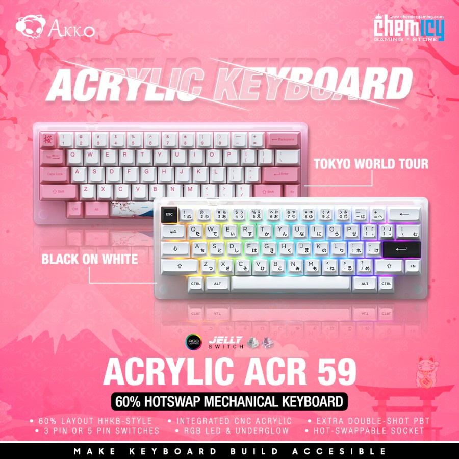 Akko Acrylic ACR59 60% RGB Hotswapp Mechanical Gaming Keyboard