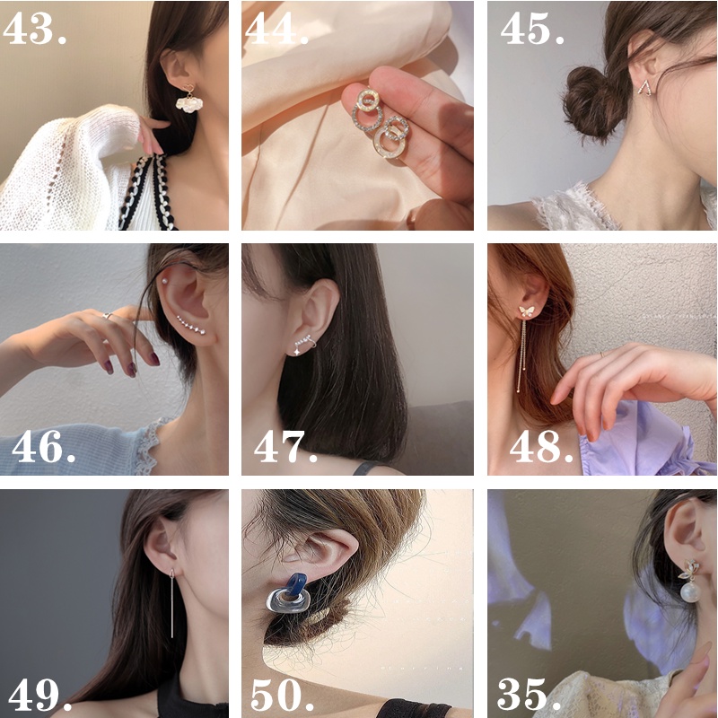 Anting Stud S925 Silver Needle Aksen Mutiara Gaya Retro Korea Untuk Aksesoris Perhiasan