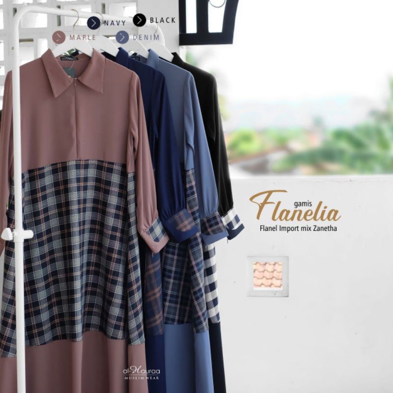 Gamis Flanelia by Al Hauraa - Gamis Flanelia Al Hauraa - Bergo Zanetha Al Hauraa - Gamis Flanel Al H