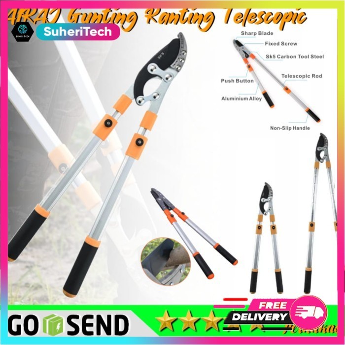 Gunting Dahan Gagang Panjang Gunting Ranting Pohon Tinggi Tajam