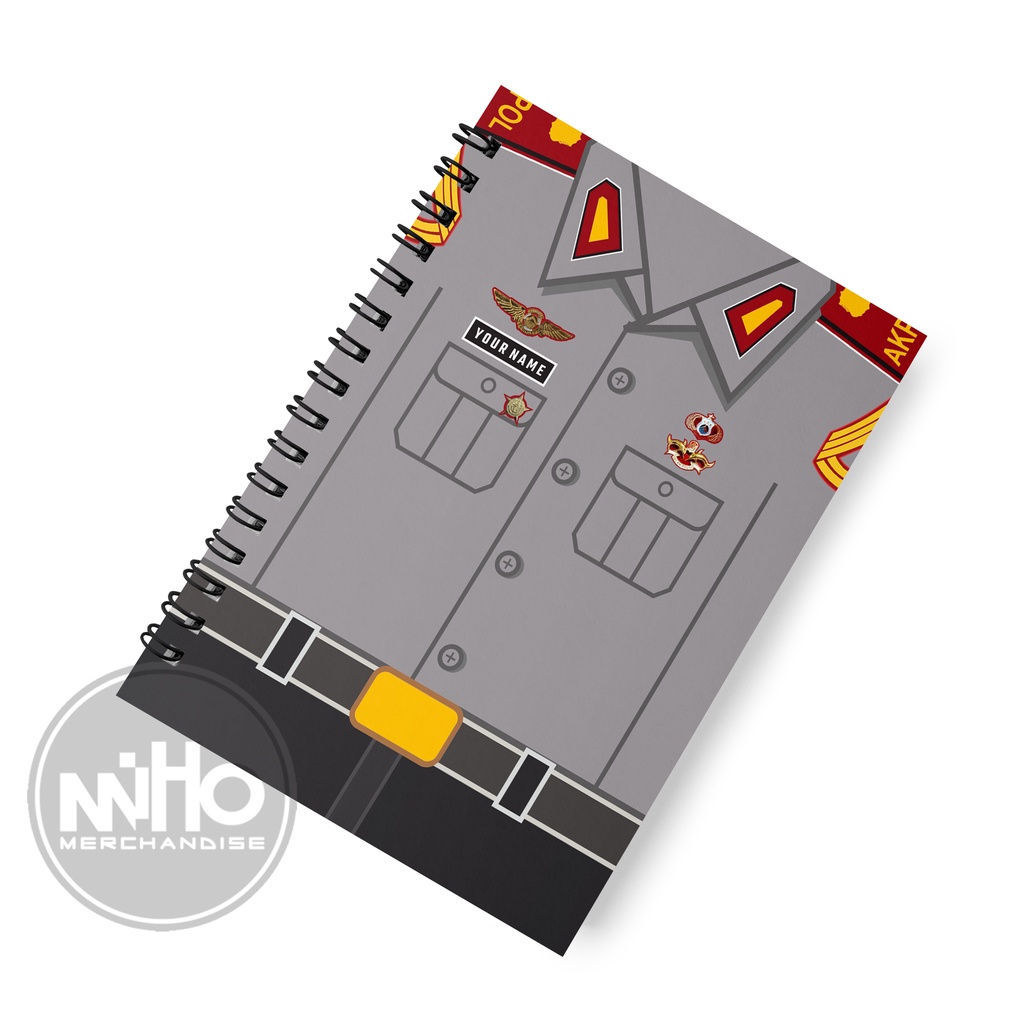 

Notebook Jilid Kawat Spiral Custom AKPOL Kertas HVS / Hardcover / 60 lembar / Bergaris
