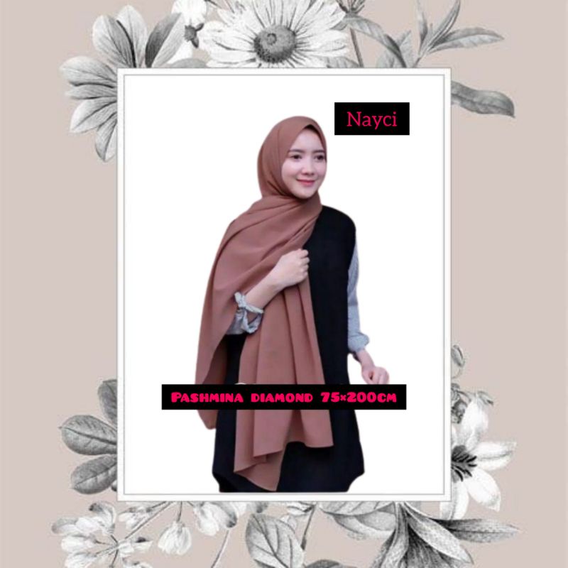 COD Pashmina diamond | 75x200cm pashmina kerudung panjang | jilbab panjang | selendang | Hijab | Pas