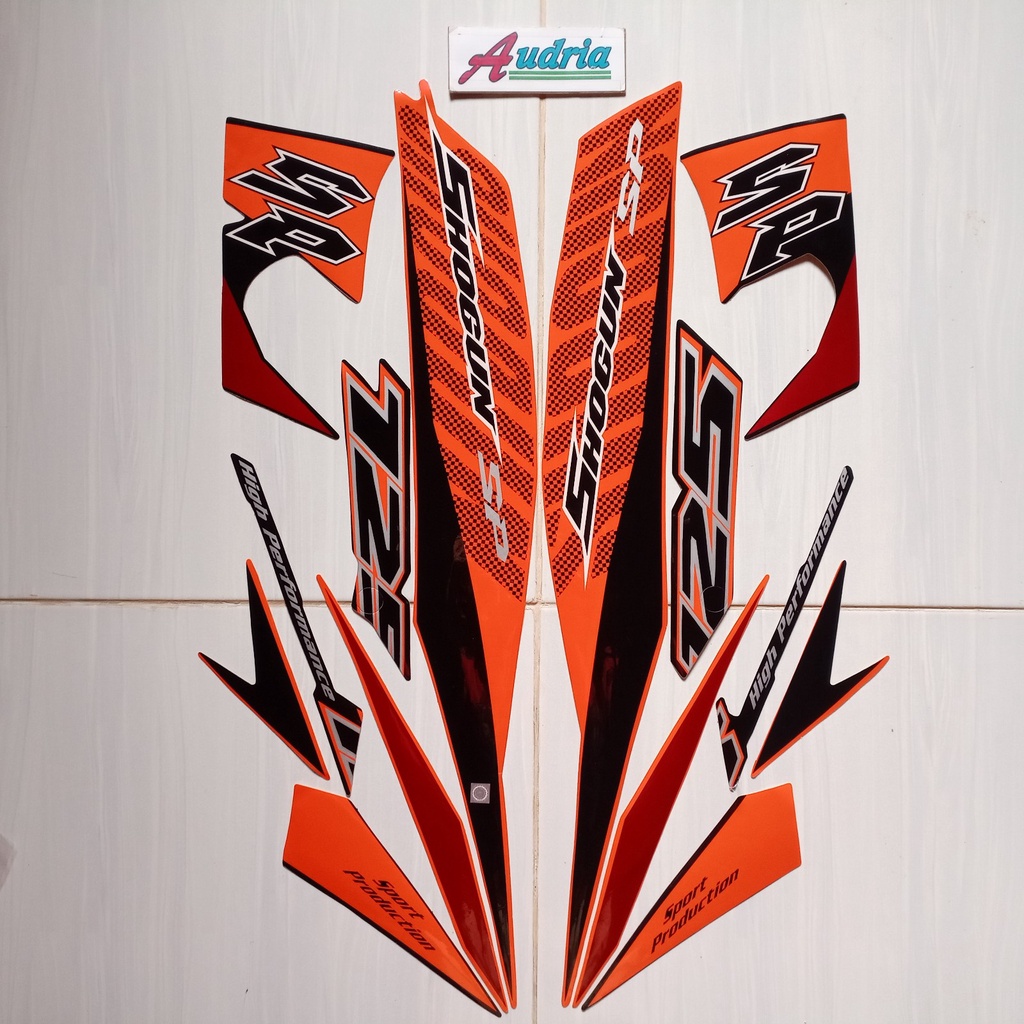 sticker striping motor suzuki shogun sp 125 2008 orange