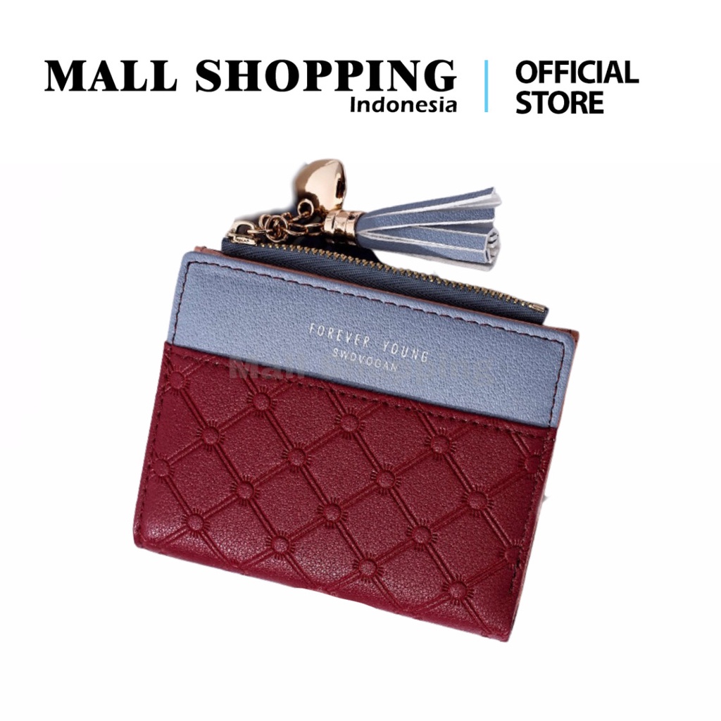 (COD) Dompet Lipat Wanita Dompet Kulit Dompet Koin MALL SHOPPING