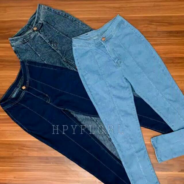 CELANA JEANS HIGH WAIST 27-34 // HIGHWAIST HW LIPAT  TULANG TENGAH