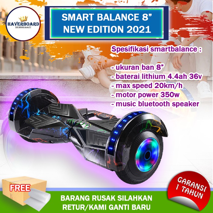 HOVERBOT hoperbot haper bot 2021 8 inch 350W 20Km/hr led bluetooth speaker haverboard anak listrik m