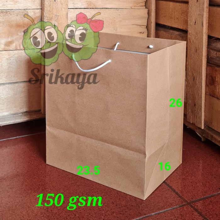 

✨ BISA COD ✨ PAPER BAG MOTIF KAYU LAPIS ( 23.5 X 16 X 26) - ab74 - POLOS