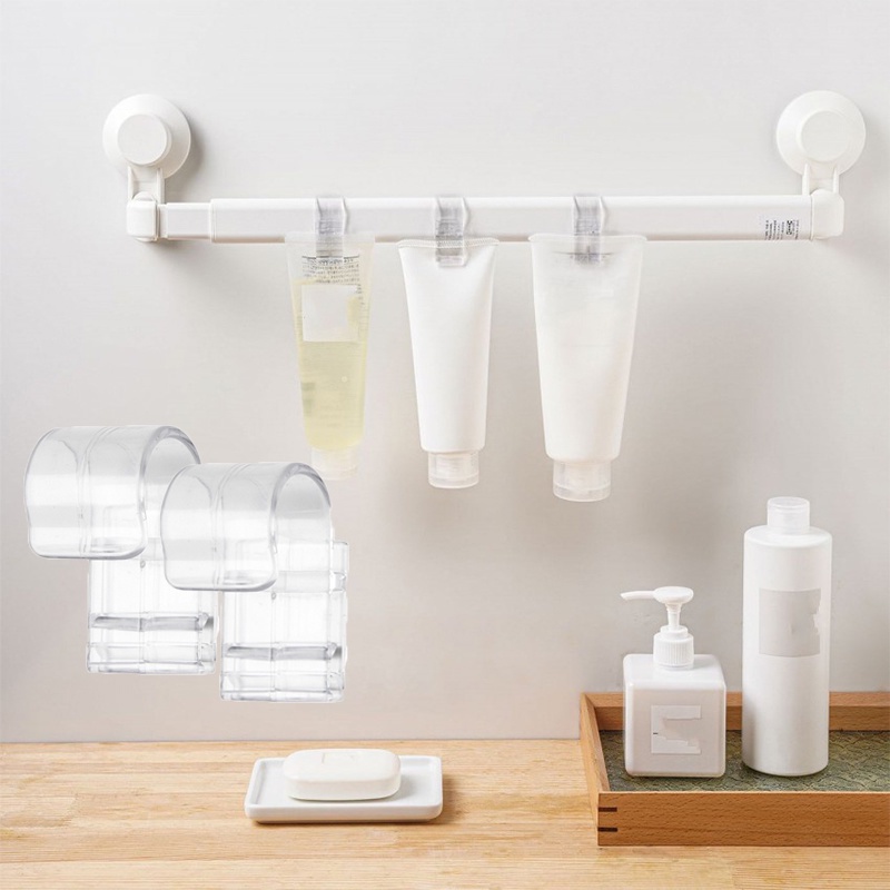 4 Pcs Toothpaste Organizer Rack Hanger / Household Simple Facial Cleanser Hooks Clip for Bathroom