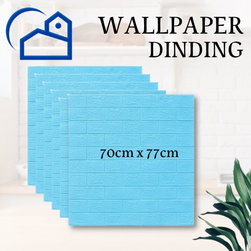 wallpaper dinding 3D foam motif bata warna putih / termurah Wallfoam 3D sticker bata kasar