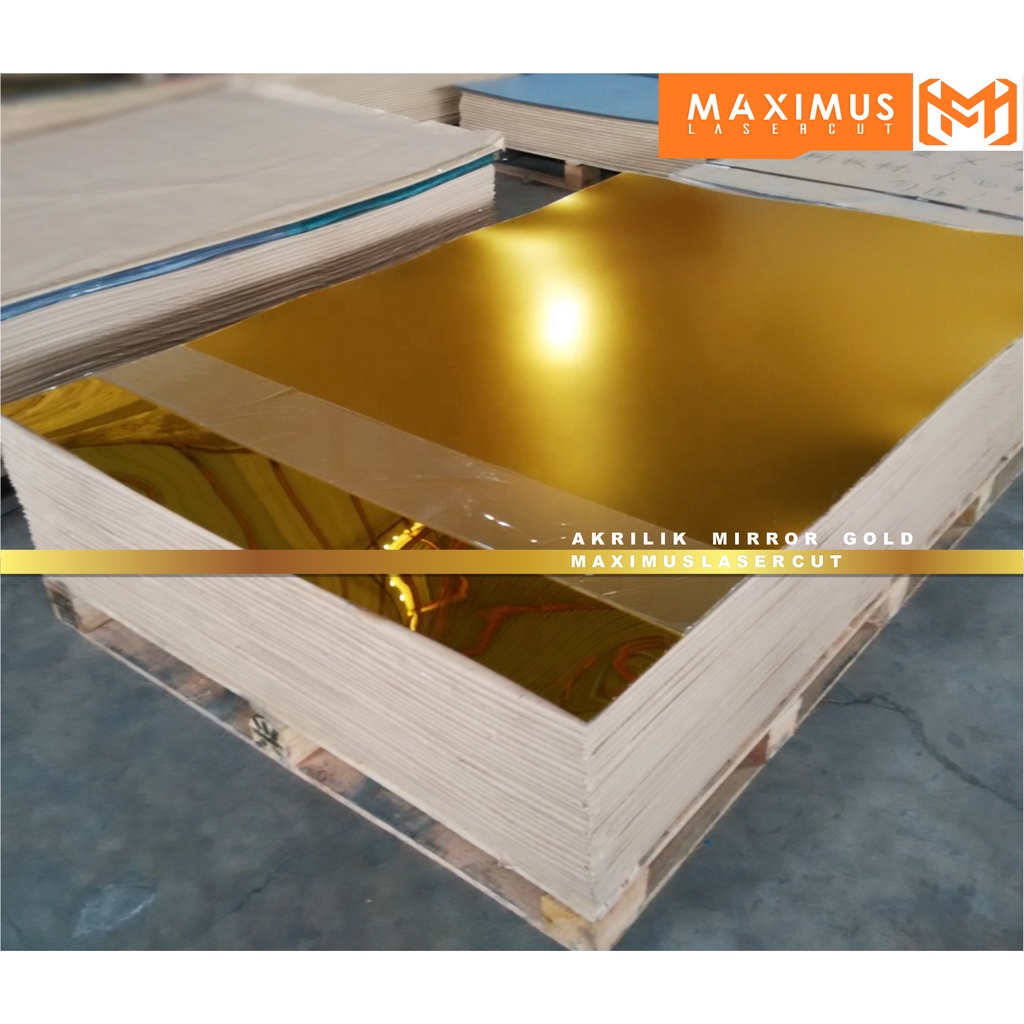 READY!!! A3 | Akrilik MIRROR GOLD 2mm Lembaran Custom / Potongan  ( Acrylic Sheet)