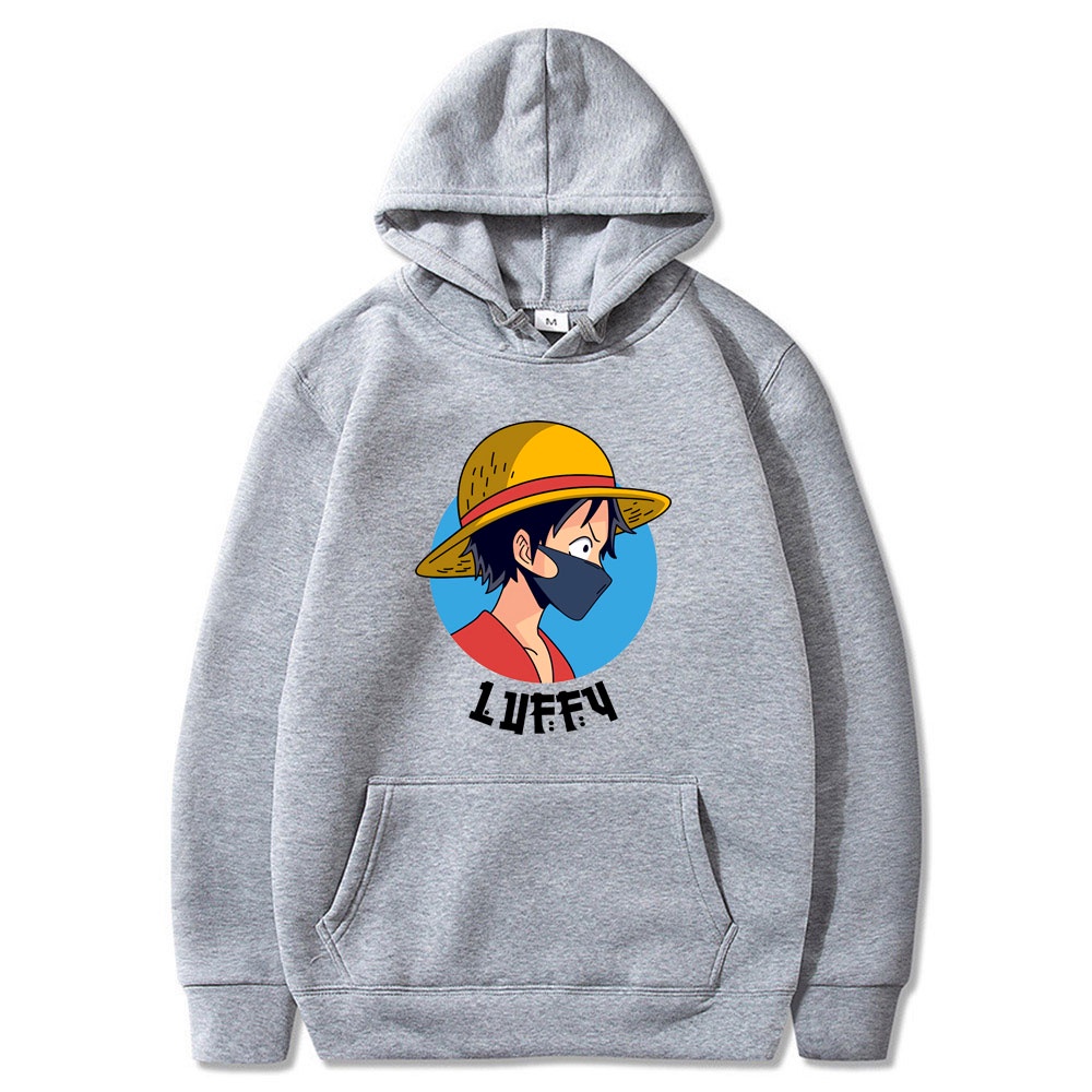 Luffy The Mask Jumper Hoodie II Sweater Hoodie Anime II Sweter Oblong Topi II SIZE M - XL ( Pria &amp; Wanita / Anak &amp; Dewasa )