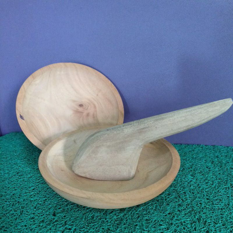 Cobek kayu set ulekan