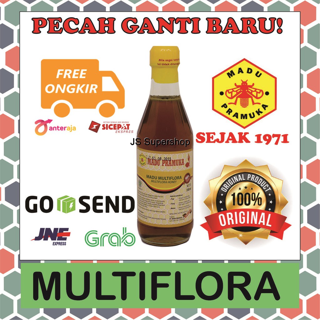 

Madu Multiflora Pramuka Asli Alami Murni 350 ml
