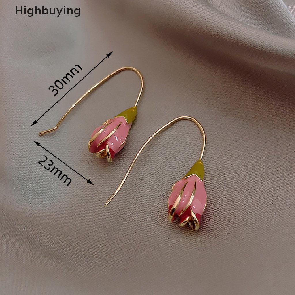 Hbid Anting Tusuk Retro Bentuk Bunga Tulip Gaya Perancis Untuk Wanita