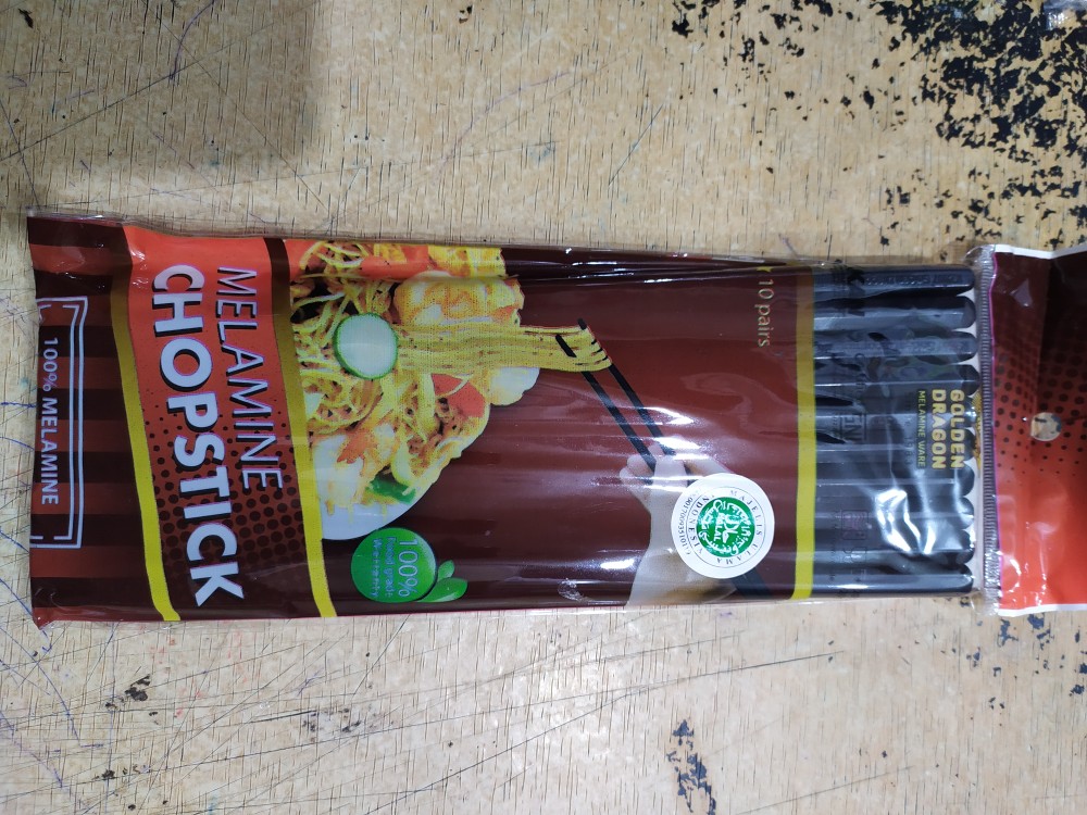 10 Pasang Sumpit 22 Cm Melamin Golden Dragon Kz004