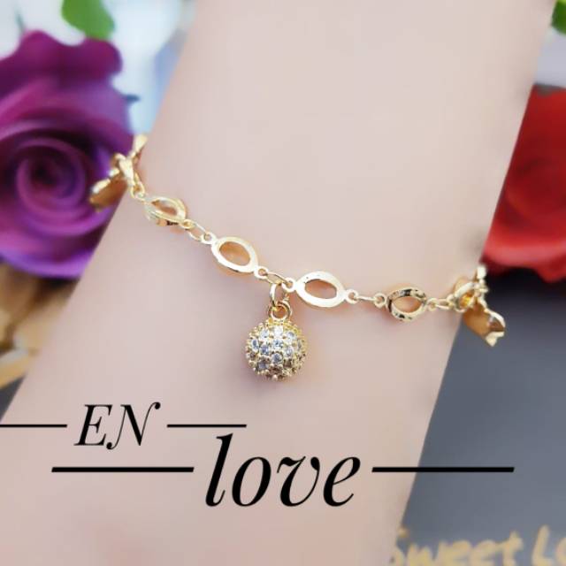 Xuping gelang rante bola lapis emas 24k 0414