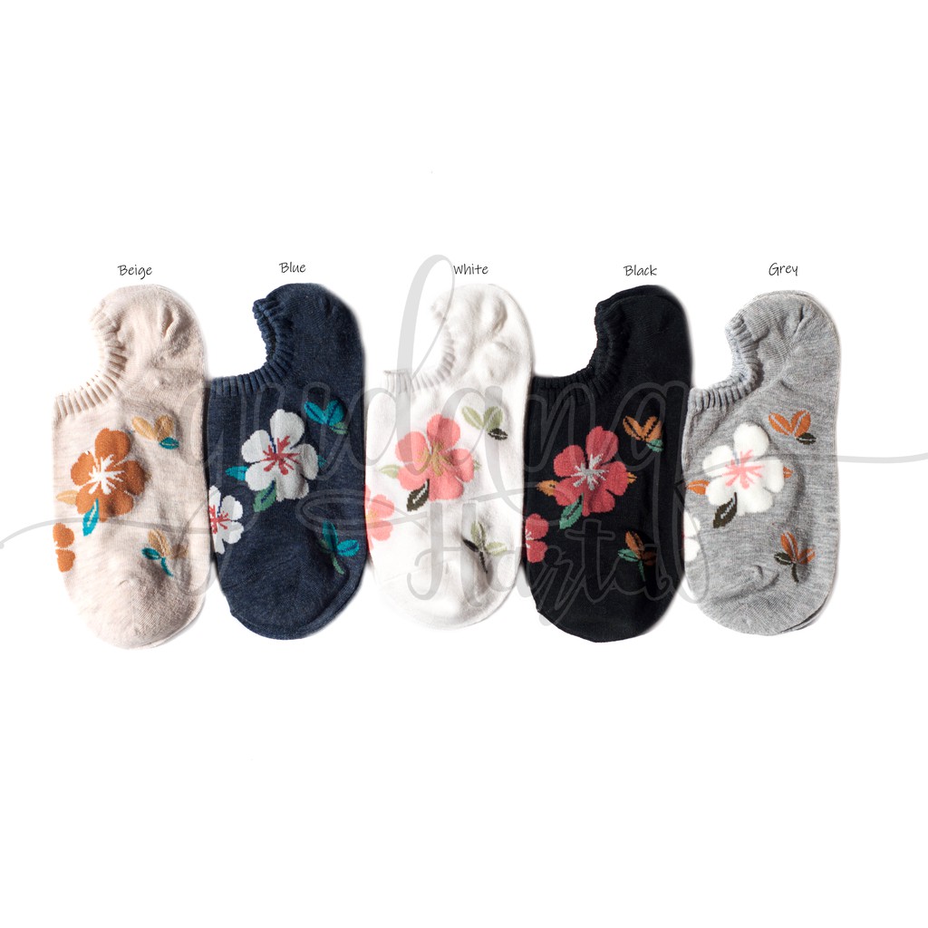 Kaos Kaki Wanita Pendek Bunga Simple Imut Flower Socks GH 103351