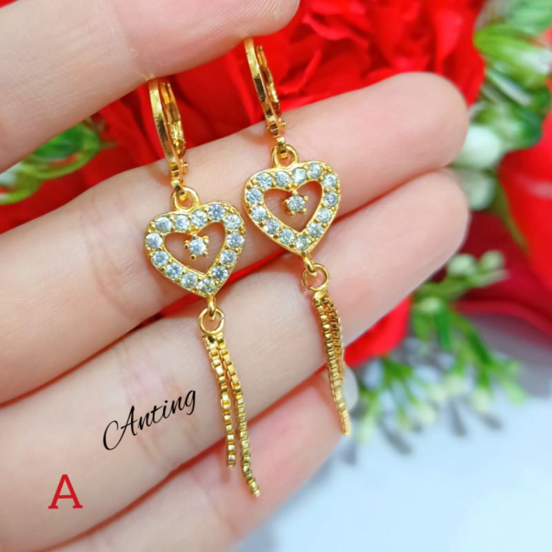 Anting Jurai permata termurah anti karat logam emas Korea new