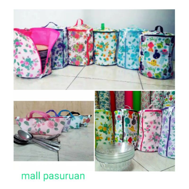 1 paket Tas Piring, Mangkok dan Sendok