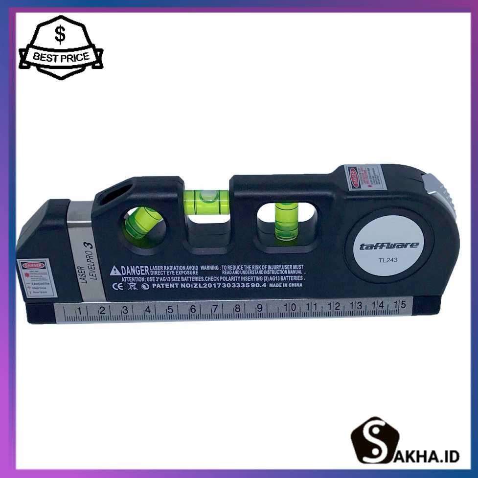 

Taffware LEVELPRO3 Penggaris Laser Horizontal 250CM + Waterpass