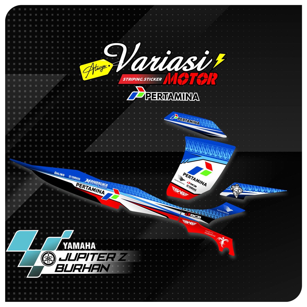 STRIPING VARIASI STIKER JUPITER LAMA YAMAHA JUPITER Z/J KEPALA BURUNG HANTU/BURHAN PERTAMINA MANDALI