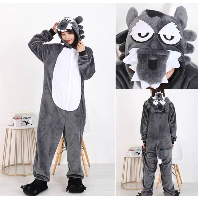 KOSTUM ONESIE SERIGALA WEREWOLF WOLF ANJING BAJU TIDUR PIYAMA COSPLAY IMPOR