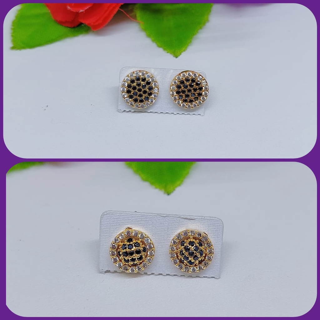 Anting tusuk permata lapis emas 0126-0130