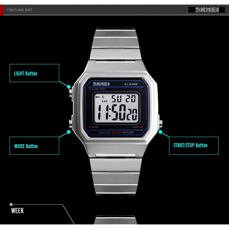 Jual SKMEI 1377 DG1377 Original Jam Tangan Pria Digital Rantai Casual Tahan  Air 50M Indonesia|Shopee Indonesia