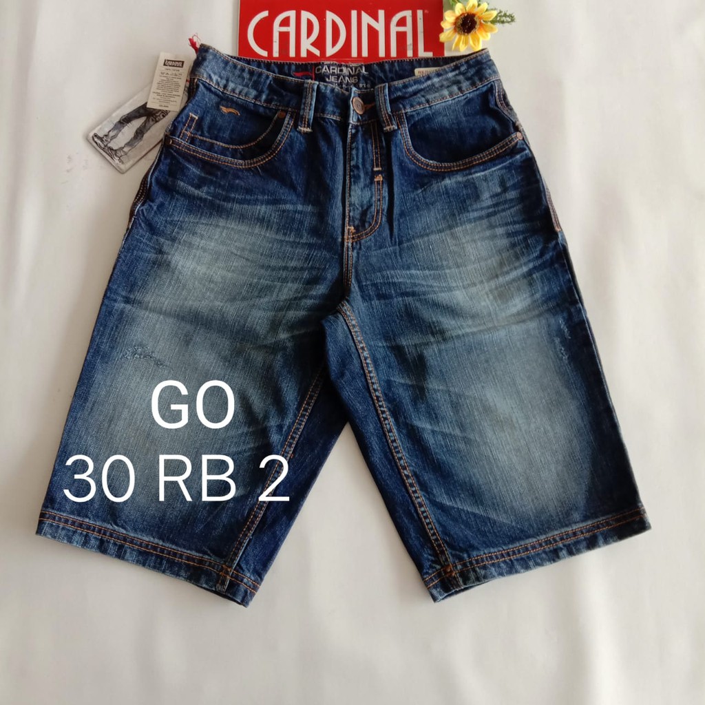 gof 30-CBV CARDINAL JEANS Celana Pria Celana Pendek Bermuda Casual Sobek Slimfit Reguler Fit Reguler