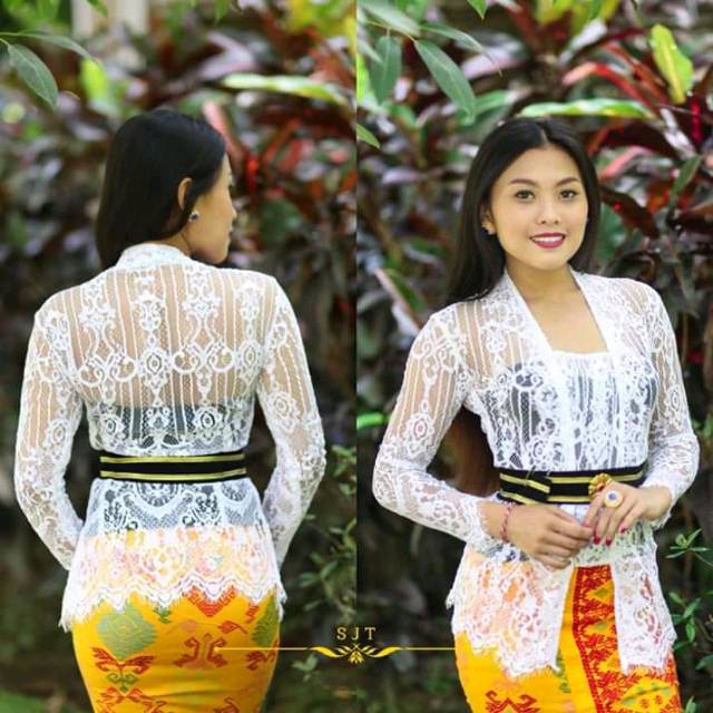 Baju Kebaya Brokat Wanita Warna Putih