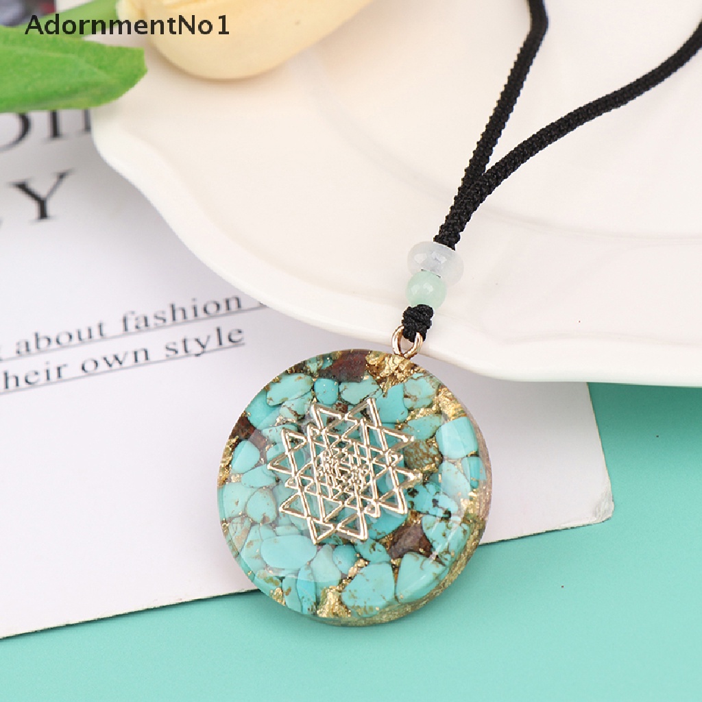 (AdornmentNo1) Orgonite Liontin Batu Chakra Sacred Sri Yantra Orgonite Untuk Aksesoris Kalung / Perhiasan