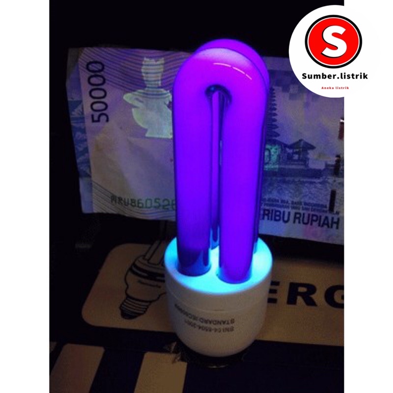 LAMPU PLC UV MONEY DETECTOR 11W 15W 18W 20W ULTRA VIOLET MONEY TESTER E27 PENDETEKSI UANG PALSU