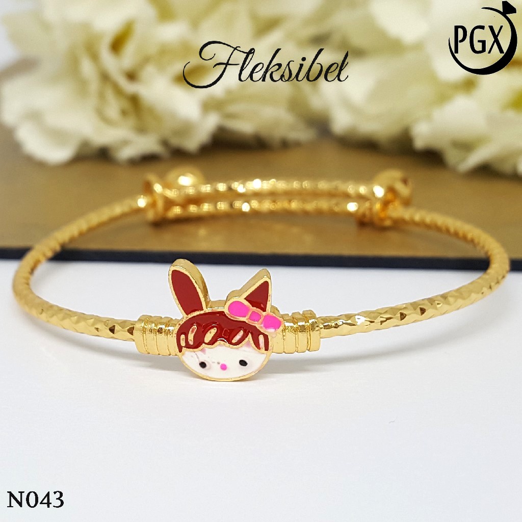 PGX Gelang Anak Xuping Aksesoris Perhiasan Bangle Bangkok Lapis Emas Premium - N043