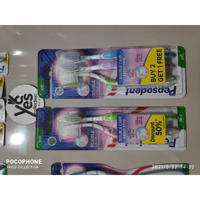 Sikat Gigi Dewasa Pepsodent Soft Medium Single Double Nano Isi 1 2 3 pepsoden