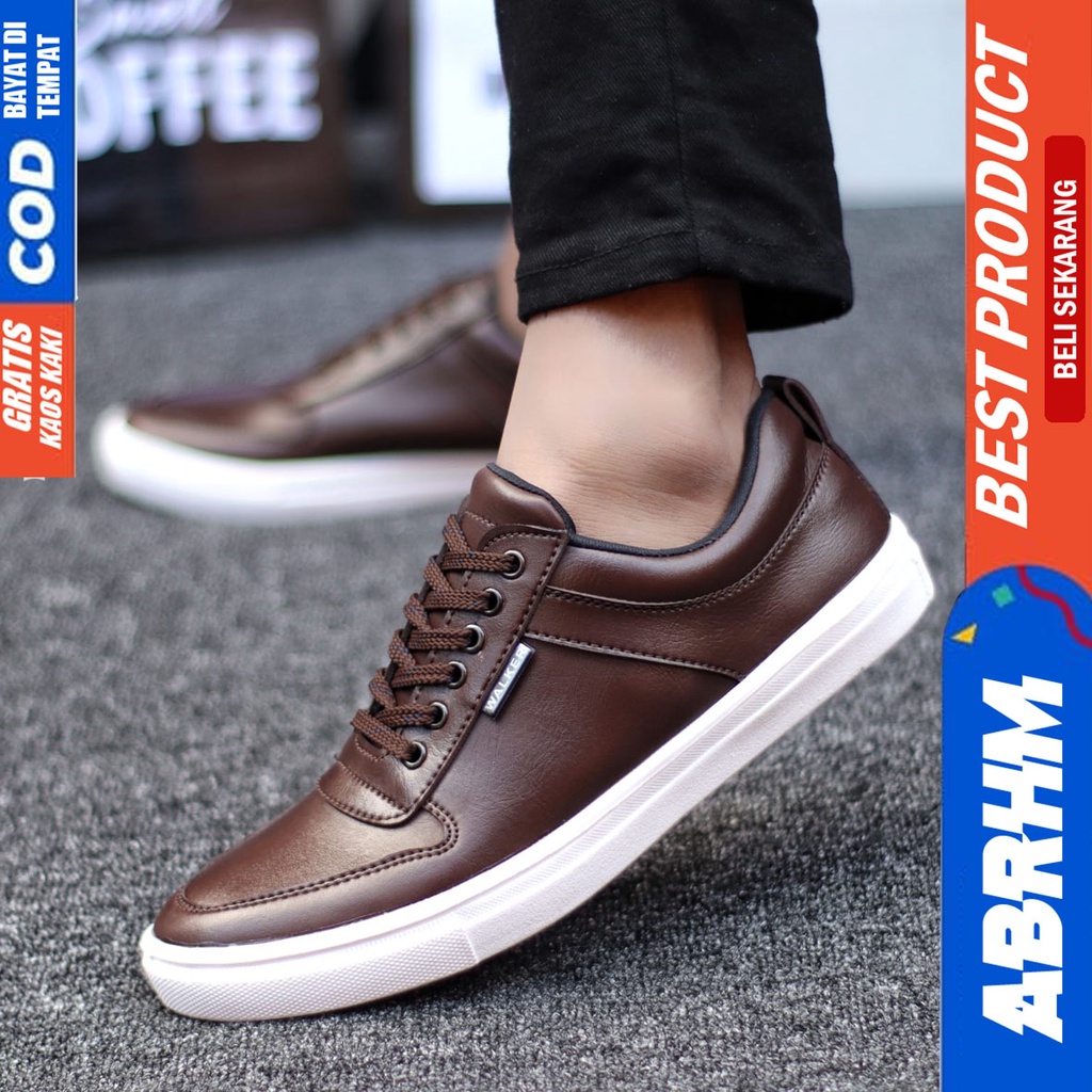 Abrhm Tiago - Sepatu Sneakers Casual Pria Kerja Santai Hitam