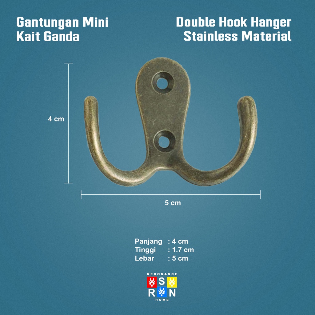 Gantungan Baju Mini Kait Ganda / Double Hook Resonance Home