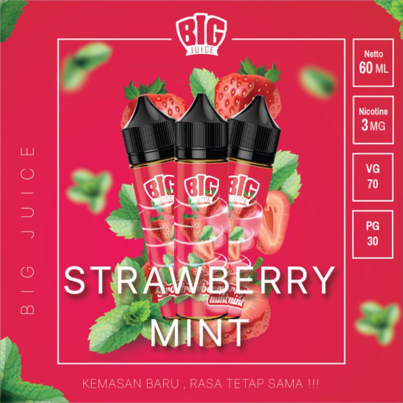 Liquids Freebase Murah Nic 3mg Rasa Strawberry Mint