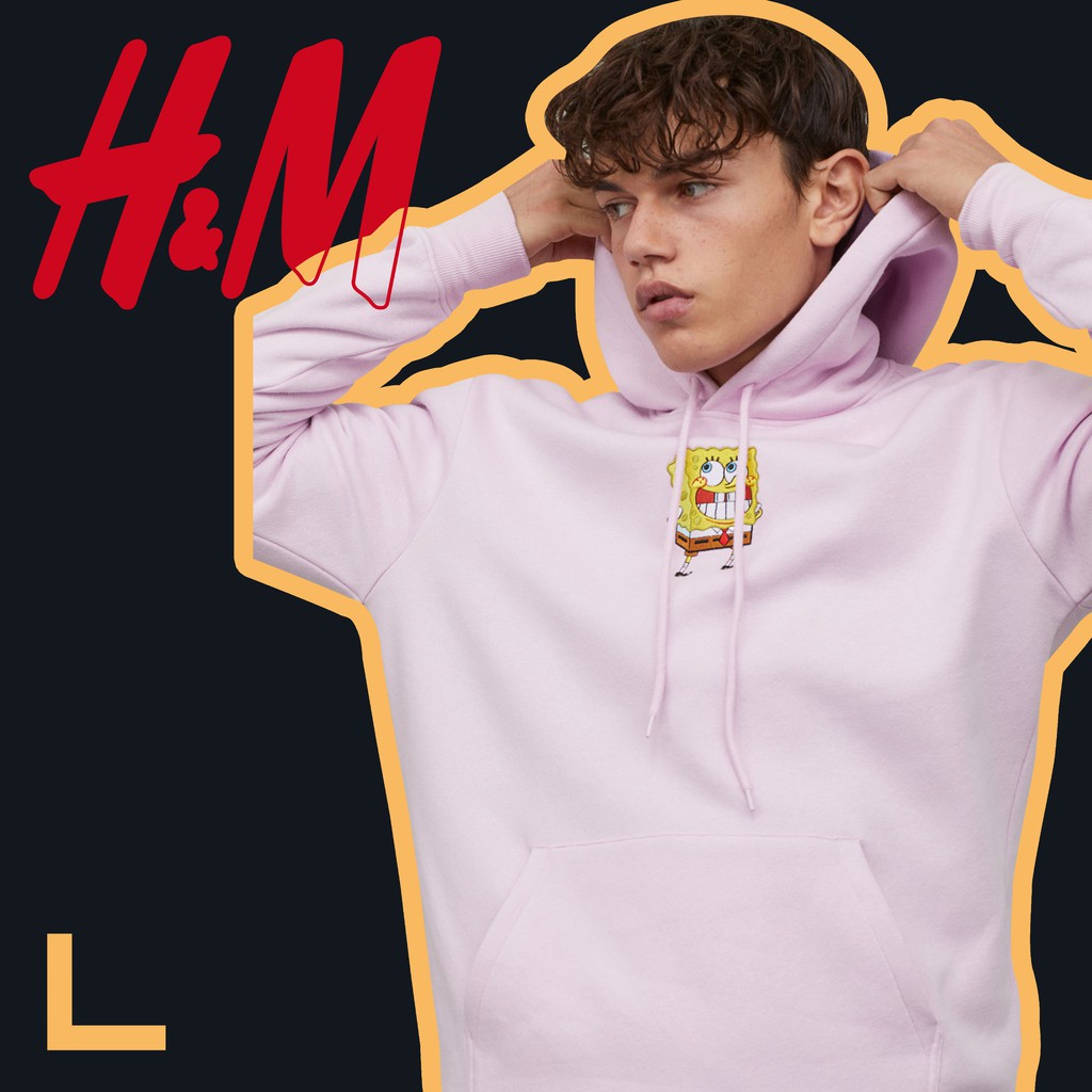 H&M HOODIE SPONGEBOB PINK - JAKET HOODIE ORIGINAL HNM H&M
