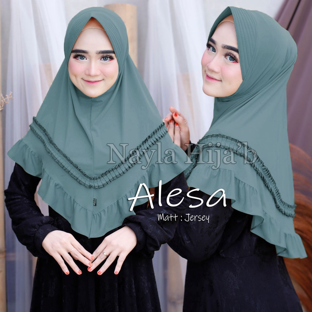 Jilbab Instan terbaru Hijab Bergo Alesa Kerudung Jersey Premium termurah dan terlaris Nayla Hijab-Wardah