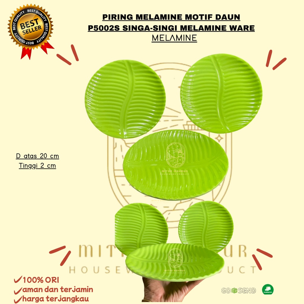 SALE! PIRING MELAMINE MOTIF DAUN P5002S SINGA-SINGI MELAMINE WARE @1PC