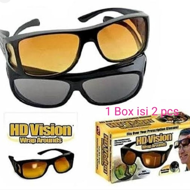 Kacamata anti silau siang malam HD vison isi 2 pcs
