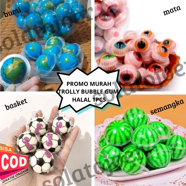JOJO CANDY MURAH PERMEN VIRAL BUBBLE GUM MOTIF BUMI Trolli HALAL | PERMEN KARET BUBLE Bubble Gum Pla