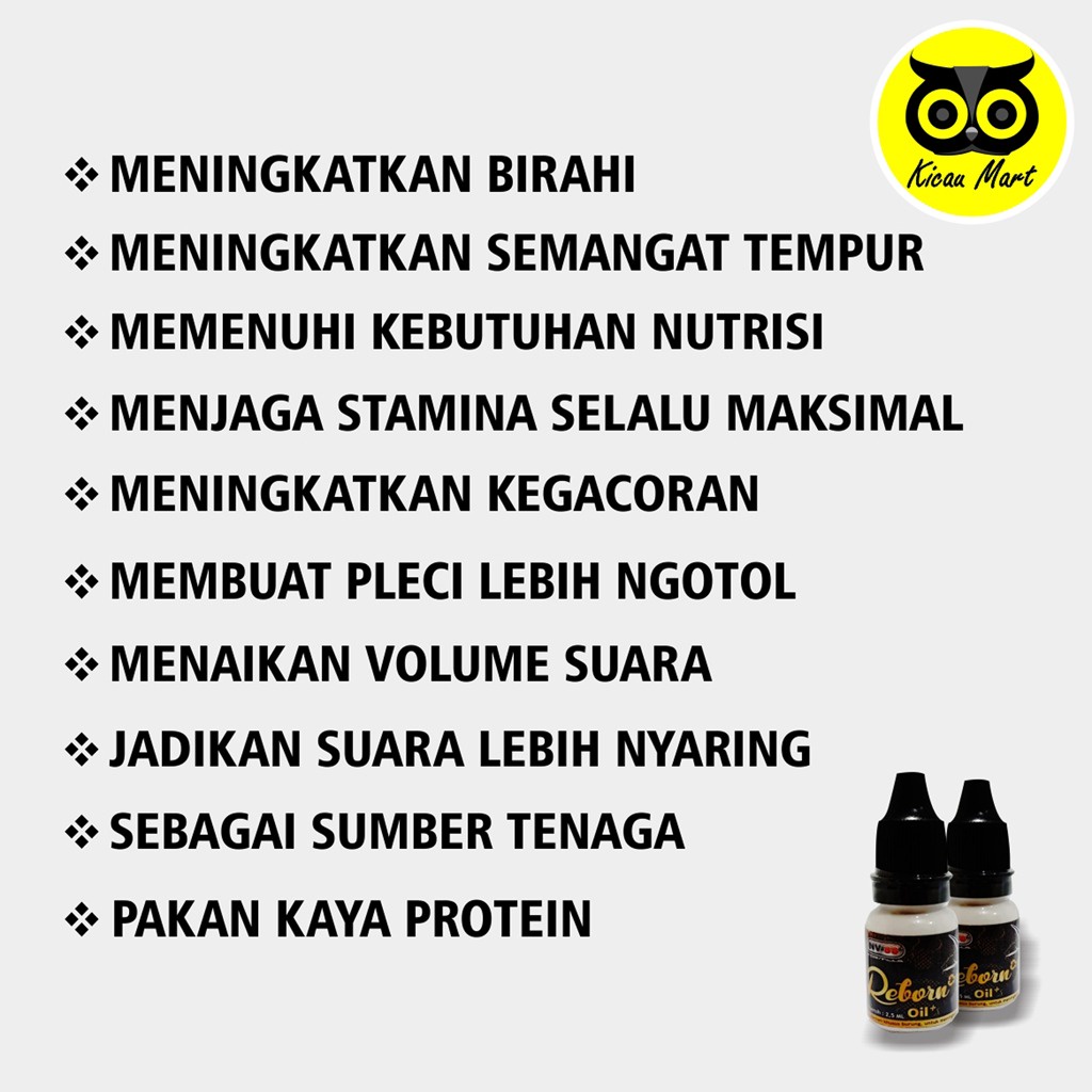 VITAMIN OBAT BURUNG PLECI MACET BUNYI PENINGKAT BIRAHI MURAI REBORN MAGIC OIL NV 88 5 ML VHMINV2