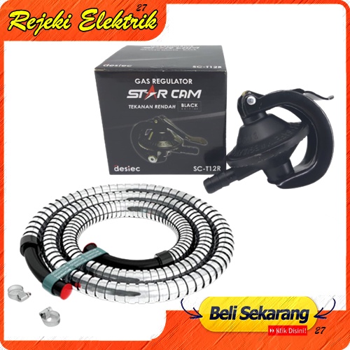 Regulator Gas Meter STAR CAM SC-T12RM / Paket Selang Regulator gas Tekanan Rendah Ber SNI