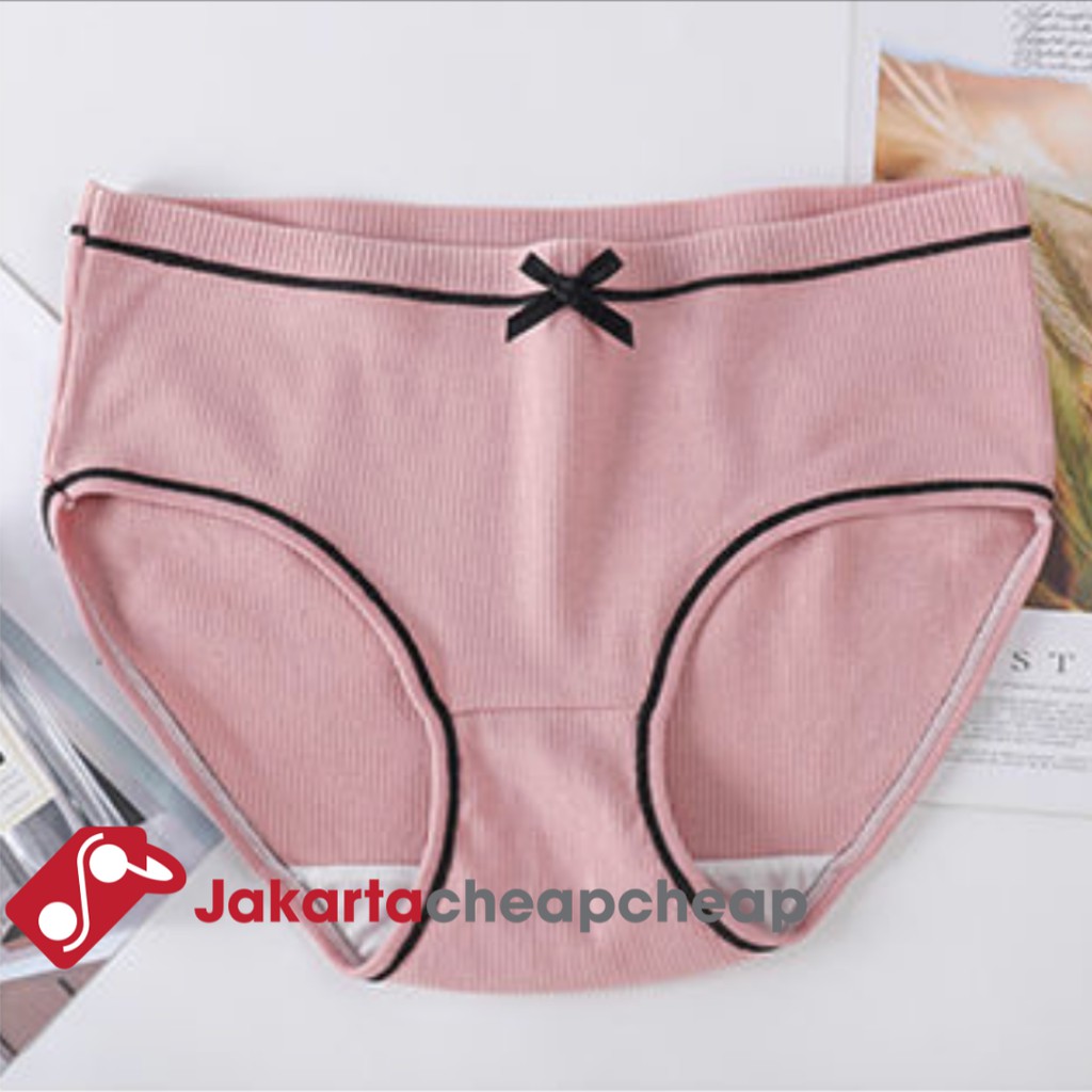 JC089 Celana Dalam Wanita Panty Cewek Pita Nyaman Polos Lucu Underwear