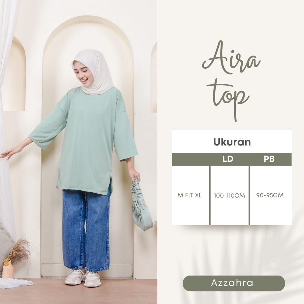 Aira Top Oversize Basic/kaos oversize wanita/kaos oversize bahan baby terry/Atasan wanita kekinian/kaos muslimah