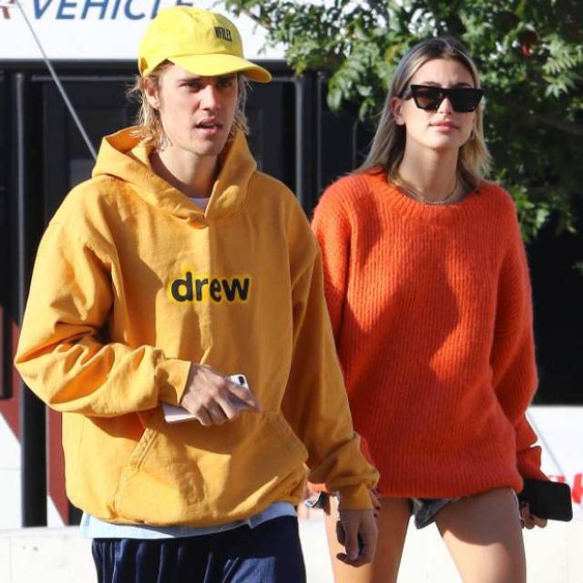 justin bieber orange hoodie