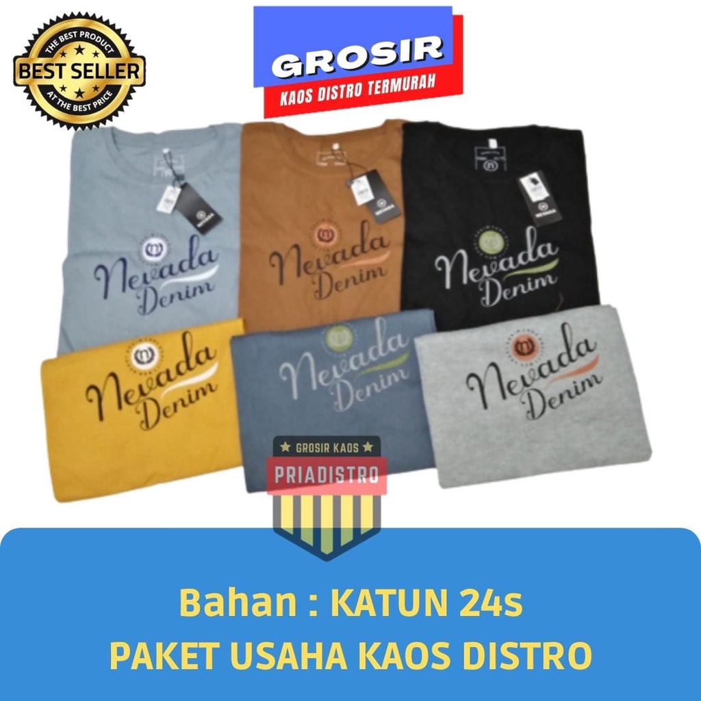 Kaos Nevada Cowok - Paket Usaha Kaos Distro - Kaos Nevada Original - Kaos Nevada Lusinan - Kaos Neva